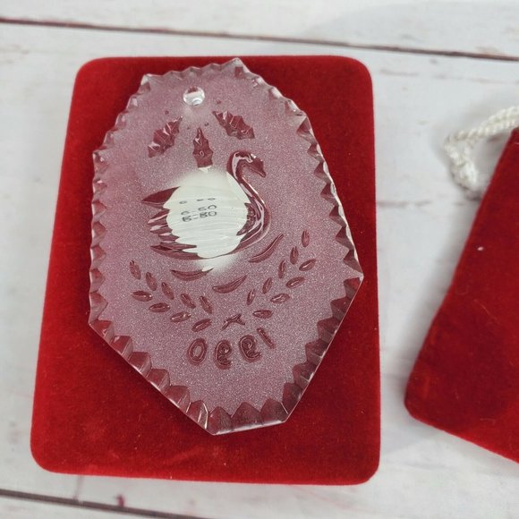 Vintage 12 Days of Christmas Swans Swimming 1990 Waterford Crystal Ornament - Picture 4 of 12